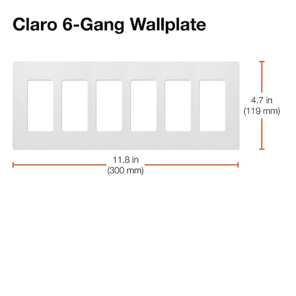 Lutron Designer Wall Plates, Number of Gangs: 6 Satin Finish, Biscuit - SC-6-BI