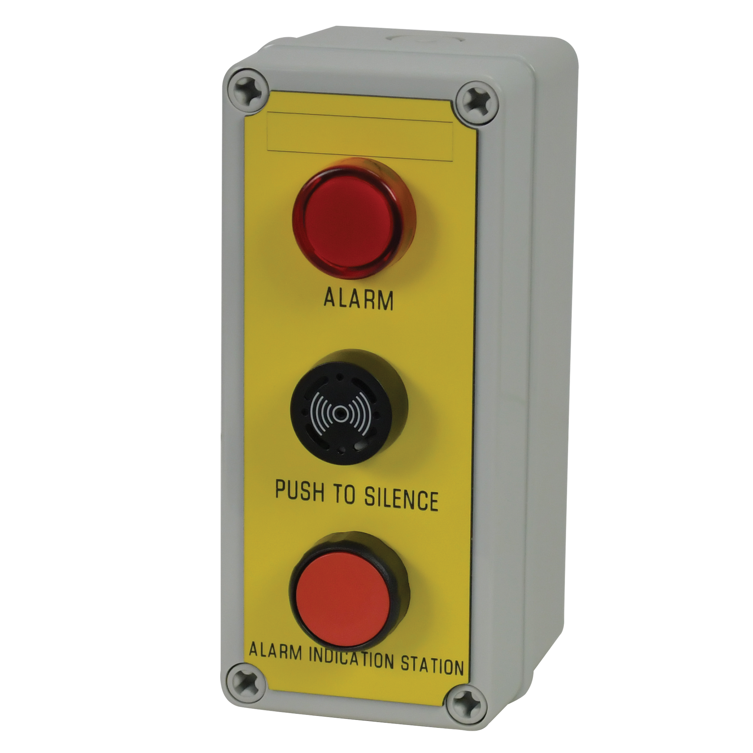 C3Controls Alarm Silence Pre-Wired Control Station, Non-Metallic 3-hole NEMA Type 4 Enclosure, w/ Red Pilot Light, Audible Alarm Buzzer (80dB), and Red Momentary Push Button, 120VAC - ECP-ASC-120A