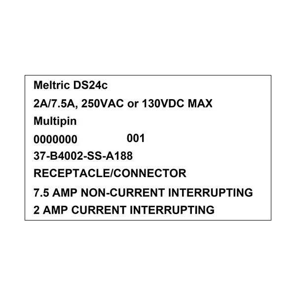 Meltric 37-B4002-SS-A188 RECEPTACLE - 37-B4002-SS-A188