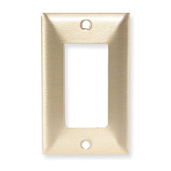 Hubbell Rocker Wall Plates and Box Cover, Number of Gangs: 1 Brass, Brushed Finish, Brass - SB26