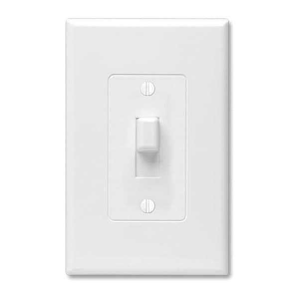 Taymac Masque Toggle Decorator Cover, Number of Gangs: 1 Plastic, White - 2670W