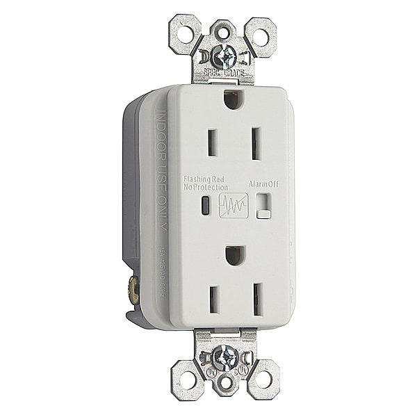 Legrand Urge Protective Duplex Receptacle, Number of Gangs: 1 Nylon, Matte Finish, White - 5262WSP