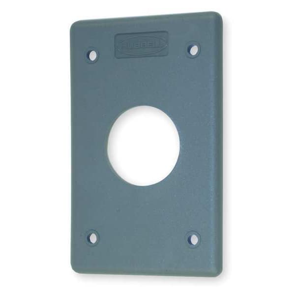 Hubbell Single Receptacle Wall Plates and Box Cover, Number of Gangs: 1 Non Metallic, Light Texture Finish - HBLP7FS