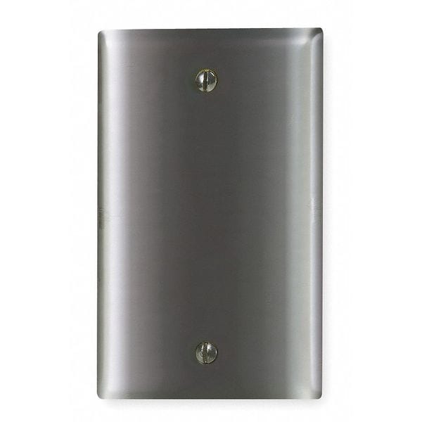 Hubbell Blank Box Mount Wall Plates, Number of Gangs: 1 Steel, Chrome Finish, Gray - SCH13