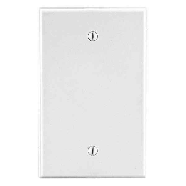 Hubbell Blank Box Mount Wall Plate, Number of Gangs: 1 Plastic, Smooth Finish, White - PJ13W