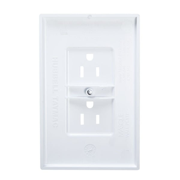 Taymac Masque Duplex Decorator Cover, Number of Gangs: 1 Plastic, White - 2600W