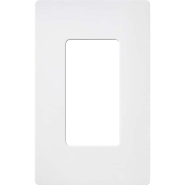 Lutron Designer Wall Plates, Number of Gangs: 1 Satin Finish, Snow - SC-1-SW