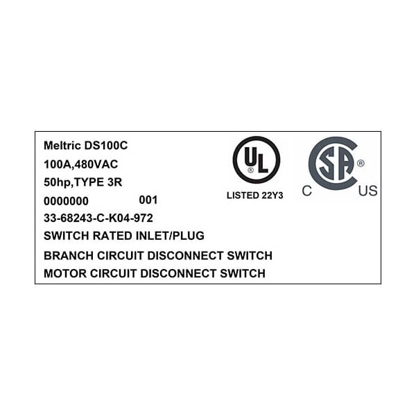 Meltric 33-68243-C-K04-972 INLET - 33-68243-C-K04-972
