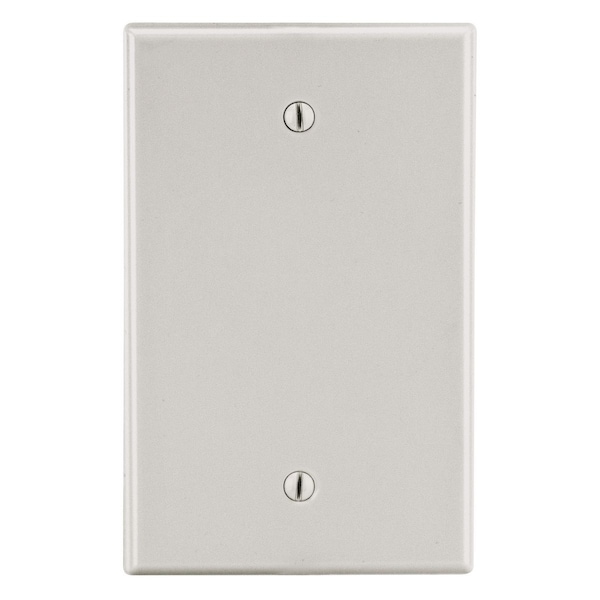 Hubbell Wiring Device-Kellems Wallplate, 1-Gang, Box Mount Blank, Light Almond - P13LA