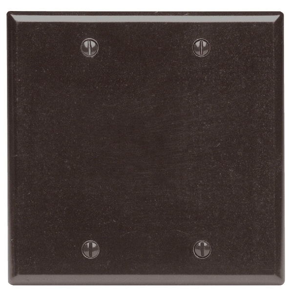 Leviton 2-Gang Standard Thermoset Blank Wall Plate, Brown - 001-85025