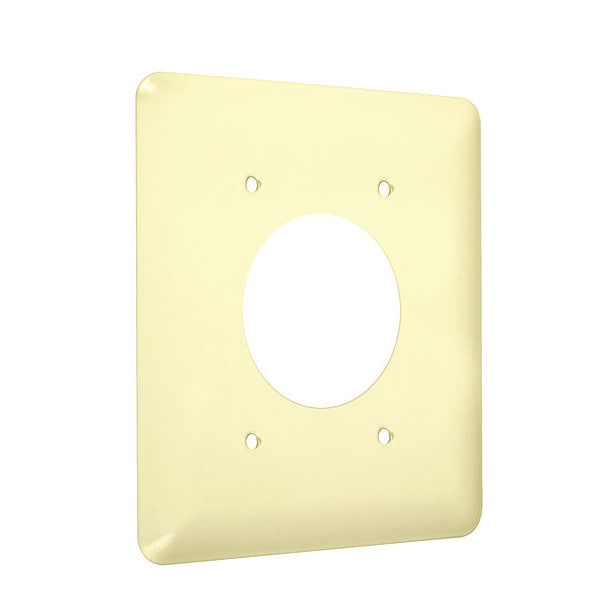 Taymac Single Receptacle Wall Plates, Number of Gangs: 2 Metal, Smooth Finish, Ivory - WRI2-2