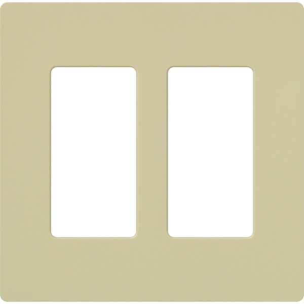 Lutron Designer Wall Plates, Number of Gangs: 2 Gloss Finish, Ivory - CW-2-IV