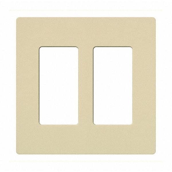 Lutron Designer Wall Plates, Number of Gangs: 2 Gloss Finish, Ivory - CW-2-IV