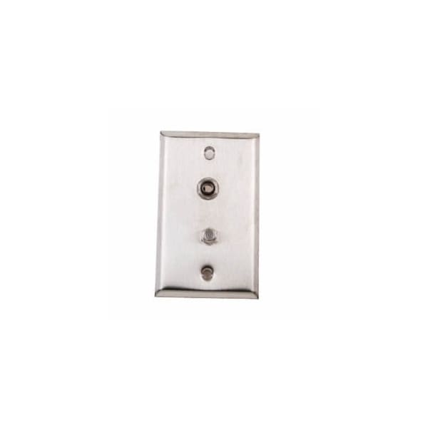 Anacom Medtek Wall Plate - Single Gang Stainless, 1/4" 2 Circuit Socket w/ Lead - S1813-00