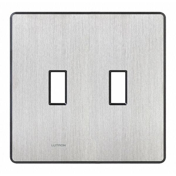 Lutron Traditional Fassada Wall Plates, Number of Gangs: 2 Satin Finish, Stainless Steel - FW-2-SS
