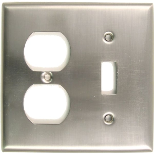 Rusticware Double Switch/Receptacle Switch Plate, Number of Gangs: 2 Satin Nickel Finish - 791SN