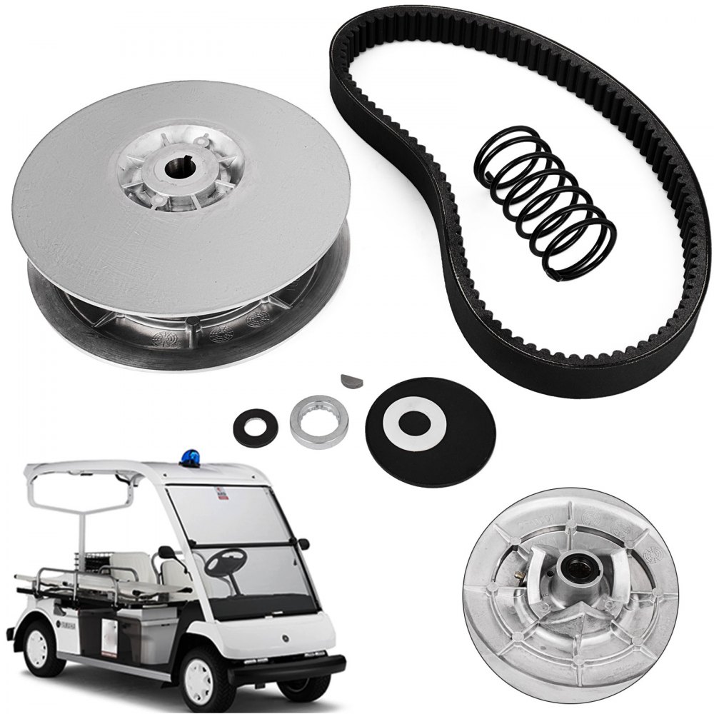 VEVOR Rear Driven Clutch Kit for Yamaha Gas Golf Cart G2-G22 1985+ Secondary Clutch Driven Kit with Belt JN6-G6201-03 JN6-G6201-04, Silver - KDCLHQG2-G22JPD01V0