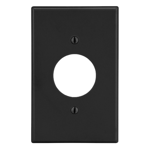 Hubbell Wiring Device-Kellems Wallplate, 1-Gang, 1.40" Opening, Black - P7BK