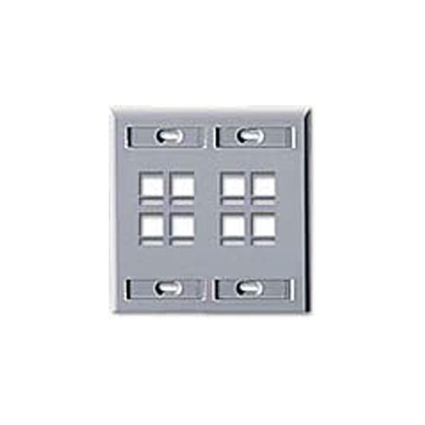 Leviton WALLPLATES WP 8PORT DG ID GY - 42080-8GP