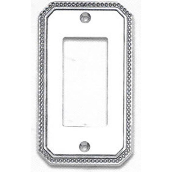 Omnia Single Rocker Beaded Switch Plate, Number of Gangs: 1 Solid Brass, Polished Chrome Plated Finish - 8005/S.26