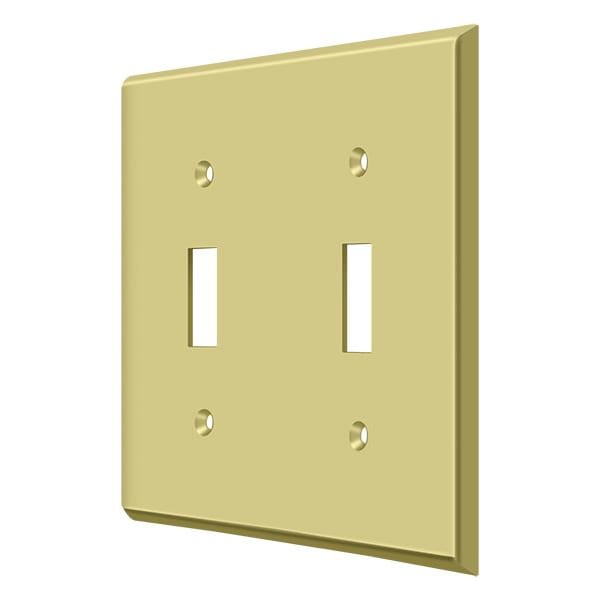 Deltana Double Standard Switch Plate, Number of Gangs: 2 Solid Brass, Polished Brass Finish - SWP4761U3