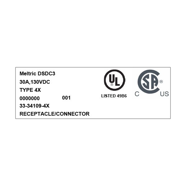 Meltric 33-34109-4X RECEPTACLE TYPE 4X WATERTIGHTNESS - 33-34109-4X