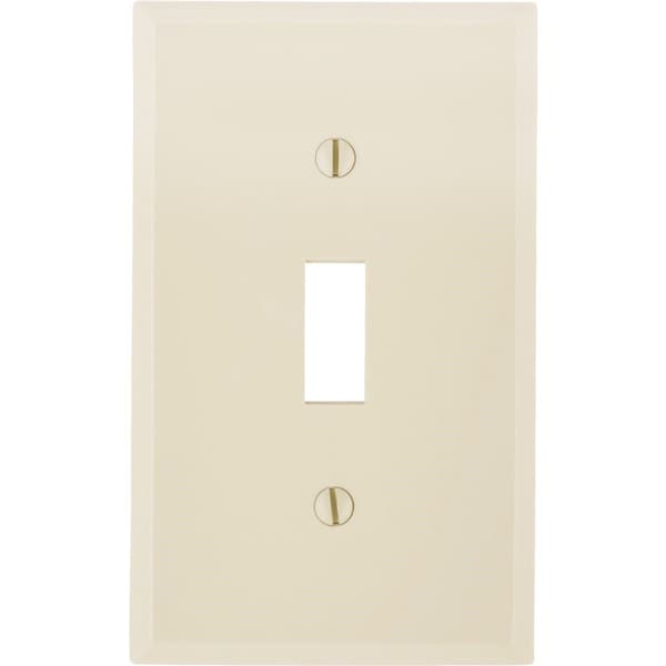 Leviton 1-Gang Thermoplastic Nylon Toggle Switch Wall Plate, Ivory - 021-80701-00I