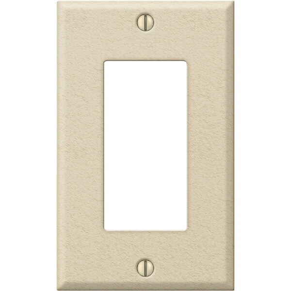Amerelle PRO 1-Gang Stamped Steel Rocker Decorator Wall Plate, Ivory Wrinkle - C982RIV