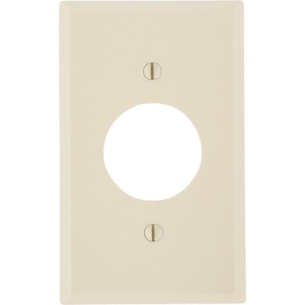 Leviton 1-Gang Smooth Plastic Single Outlet Wall Plate, Ivory - 001-86004