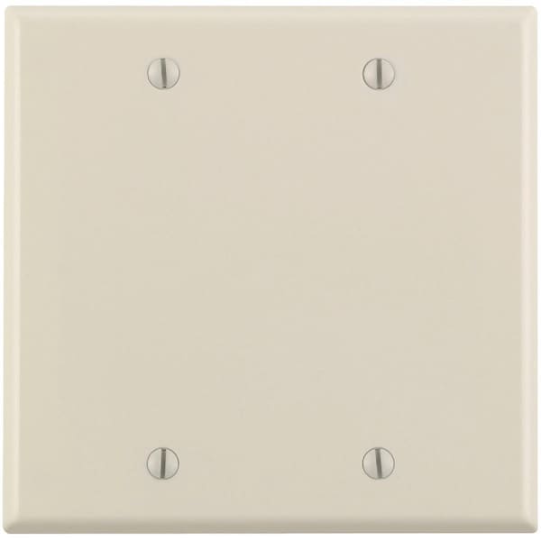 Leviton 2-Gang Standard Thermoset Blank Wall Plate, Light Almond - 000-78025