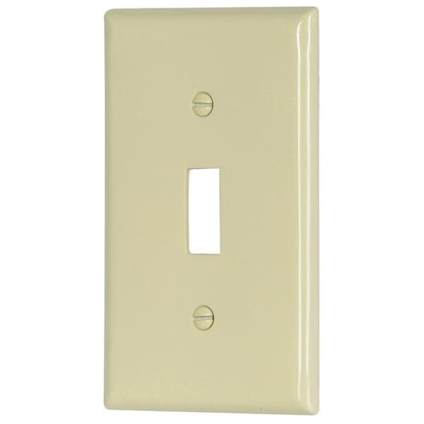 Eaton Wiring Devices Wallplate, 412 in L, 234 in W, 1 Gang, Nylon, Light Almond, HighGloss - 5134LA