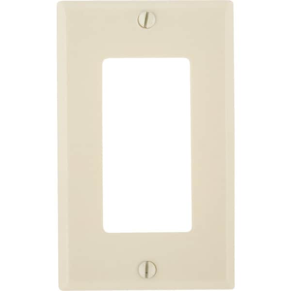 Leviton Decora 1-Gang Smooth Plastic Rocker Decorator Wall Plate, Ivory - 02080401I