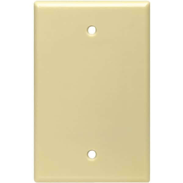 Leviton 1-Gang Midway Thermoset Blank Wall Plate, Ivory - 001-80514-00I