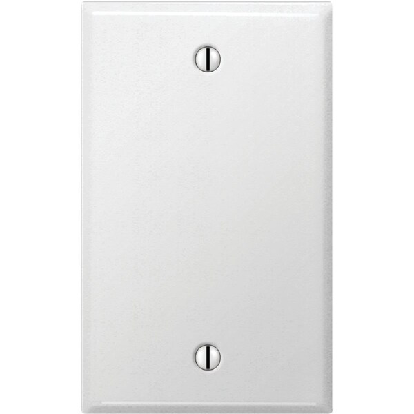Amerelle 1-Gang Standard Stamped Steel Blank Wall Plate, Smooth White - C981BW