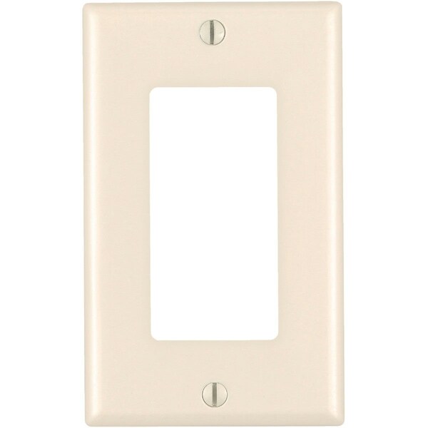 Leviton Mid-Way 1-Gang Smooth Plastic Rocker Decorator Wall Plate, Light Almond - 015-80601-00T