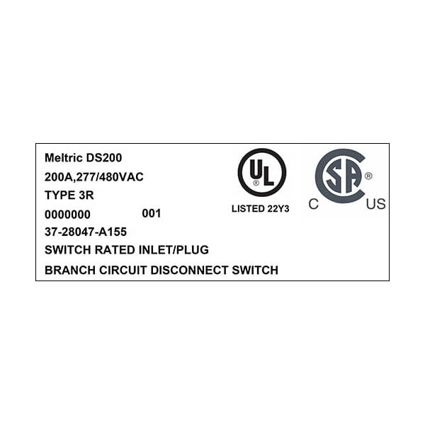 Meltric 37-28047-A155 INLET WITH NO LOCKOUT HOLE - 37-28047-A155