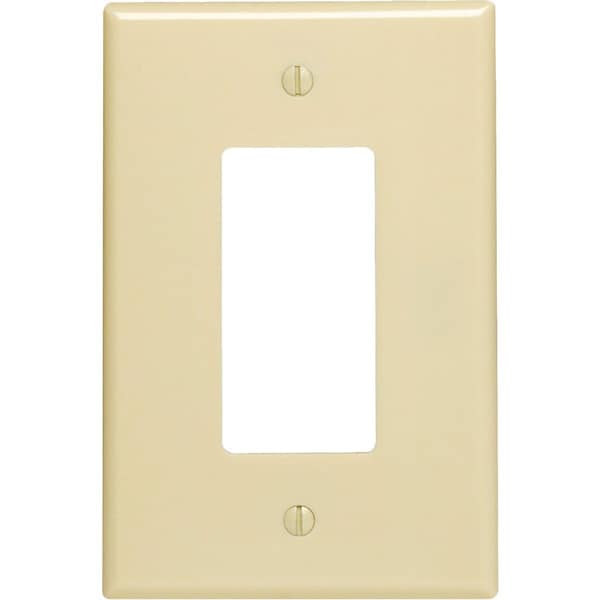 Leviton Decora 1-Gang Plastic Oversized Rocker Decorator Wall Plate, Ivory - R51-86601-00I