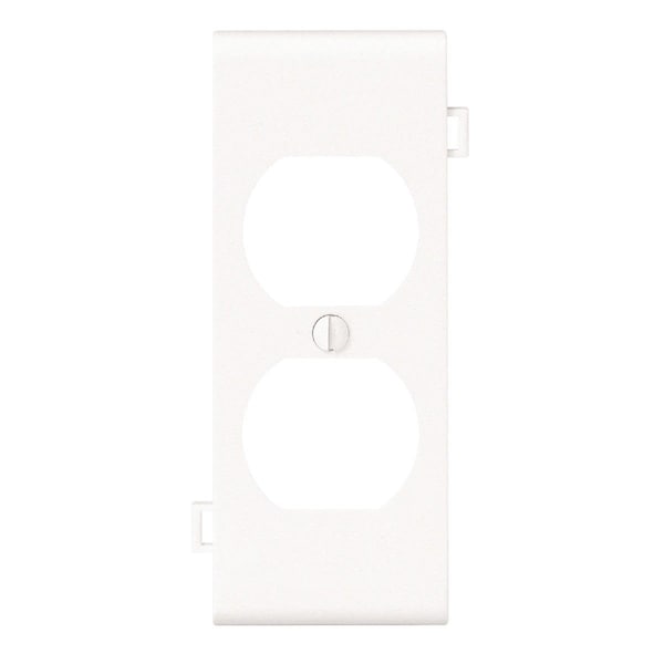 Leviton Duplex Center Sectional 1-Gang Plastic Outlet Wall Plate, White - 905-0PSC8-00W