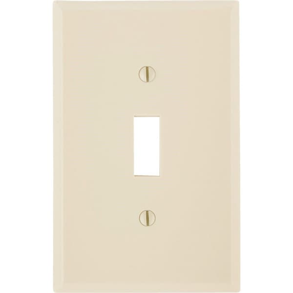 Leviton 1-Gang Smooth Plastic Mid-Way Toggle Switch Wall Plate, Ivory - 020-80501-00I