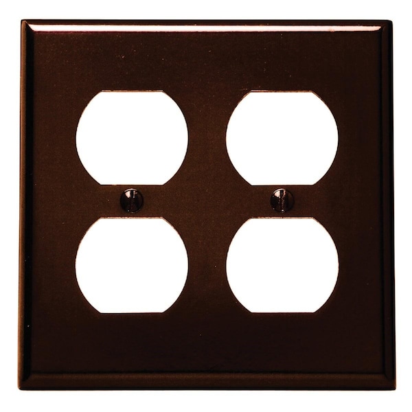 Leviton 2-Gang Smooth Plastic Outlet Wall Plate, Brown - 001-85016