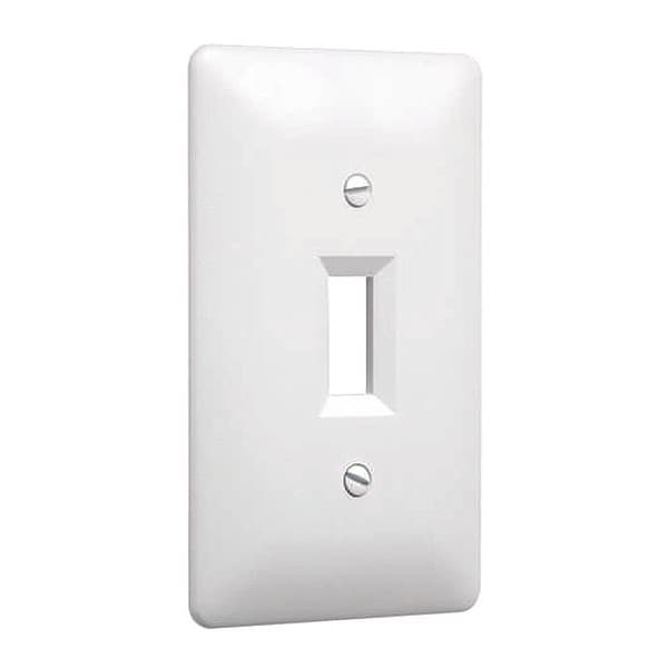 Taymac Masque Toggle Wall Plates, Number of Gangs: 1 Plastic, Textured Finish, White - 4000W