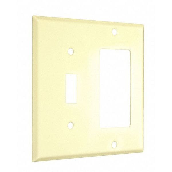 Taymac Toggle/Decorator Standard Wall Plates, Number of Gangs: 2 Metal, Smooth Finish, Ivory - WI-TR