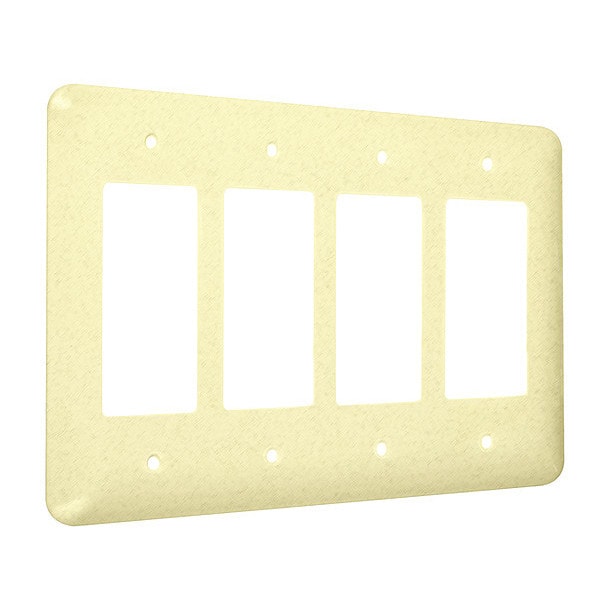 Taymac 4-Decorator Maxi Wall Plates, Number of Gangs: 4 Metal, Textured Finish, Ivory - WRTI-RRRR