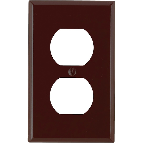 Leviton 1-Gang Smooth Plastic Outlet Wall Plate, Brown - 001-85003