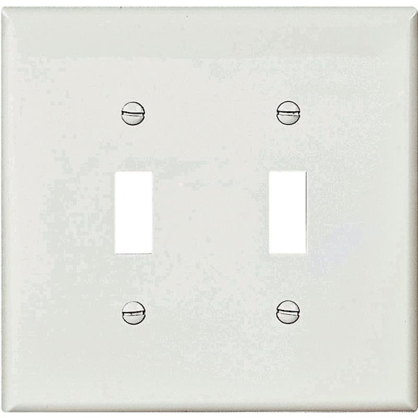 Eaton Wiring Devices WALL PLATE 2 GANG TGL POLY WHT - PJ2W