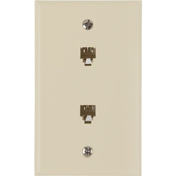 Zenith Telephone Wallplate, 4-1/2 in L, 2-3/4 in W, 2 -Gang, White - TW1002DW