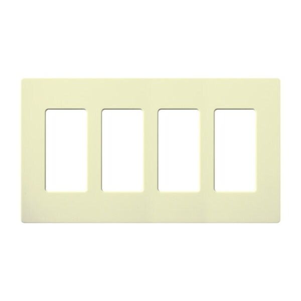 Lutron Designer Wall Plates, Number of Gangs: 4 Gloss Finish, Almond - CW-4-AL