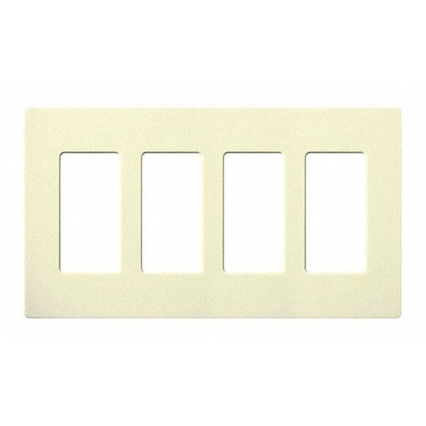 Lutron Designer Wall Plates, Number of Gangs: 4 Gloss Finish, Almond - CW-4-AL
