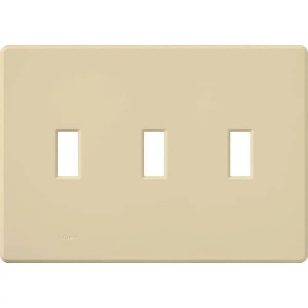 Lutron Traditional Fassada Wall Plates, Number of Gangs: 3 Gloss Finish, Ivory - FG-3-IV