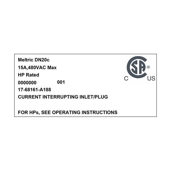 Meltric 17-68161-A188 INLET STRAIGHT INSERTION - 17-68161-A188